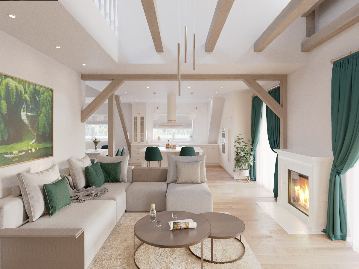 Projekt wnętrz domu prywatnego w Ostropolu architekt Marcin Januszkiewicz